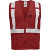 Ironwear Standard Safety Vest w/ Zipper & Radio Clips (Red/4X-Large) 1284-RZ-RD-4XL